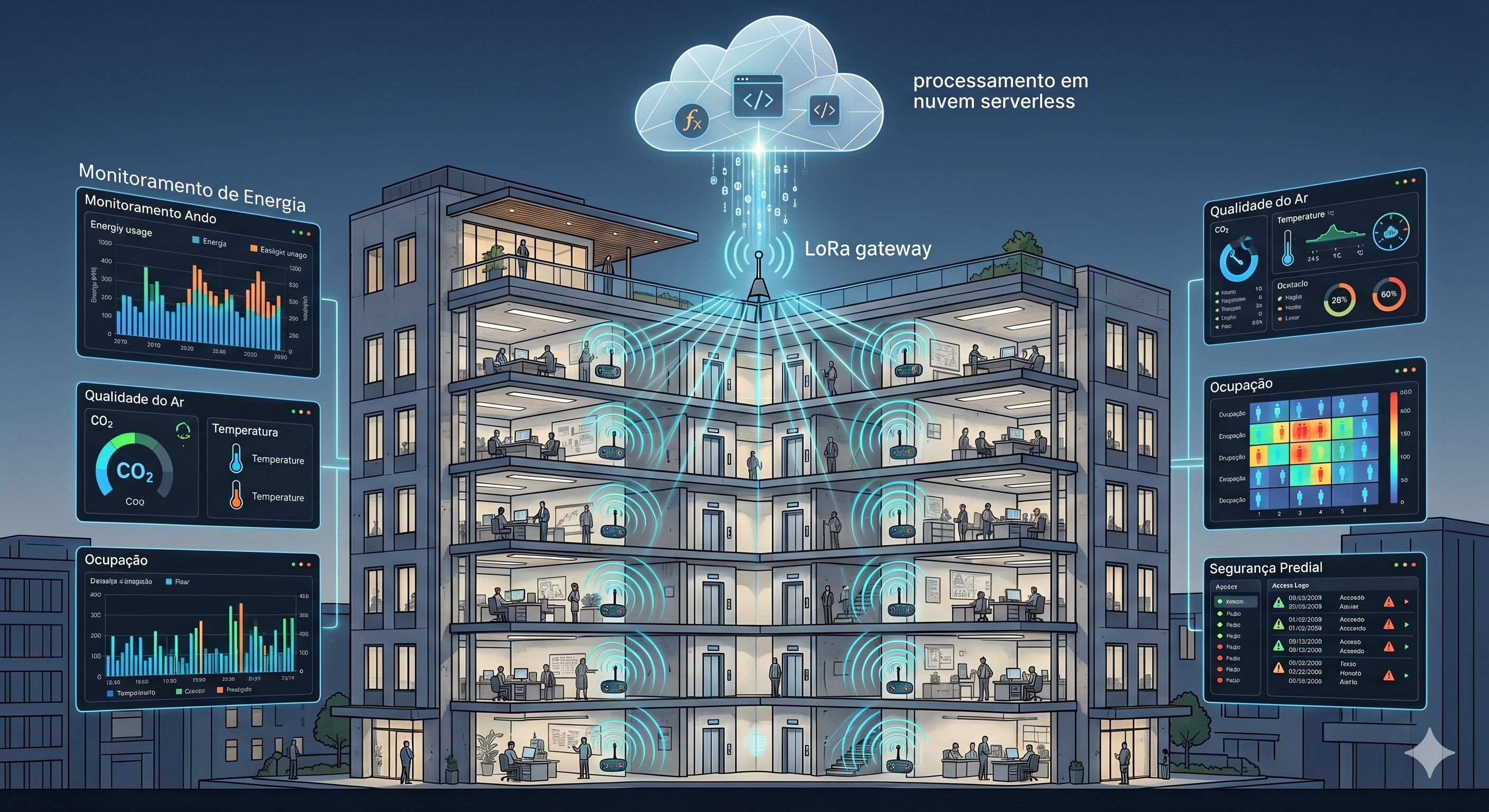 Diagrama de instrumentação do edifício